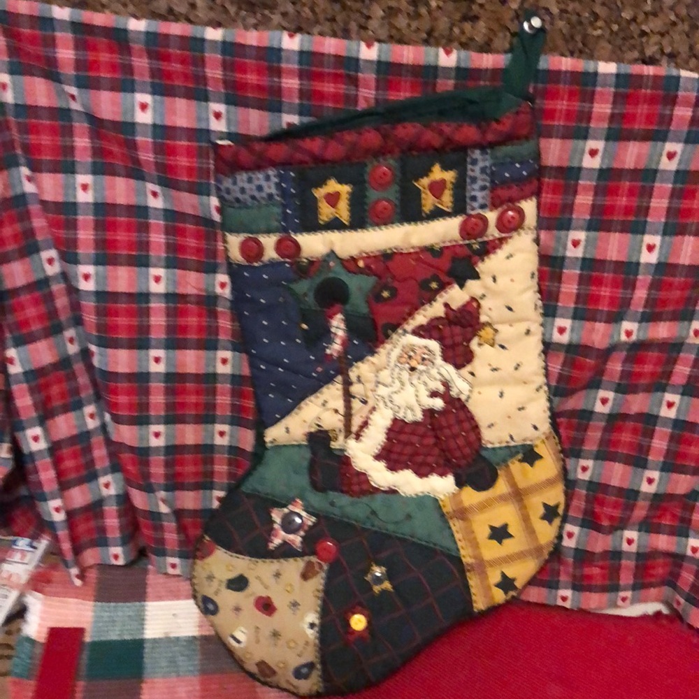 Hand quilted Santa Christmas stockings
